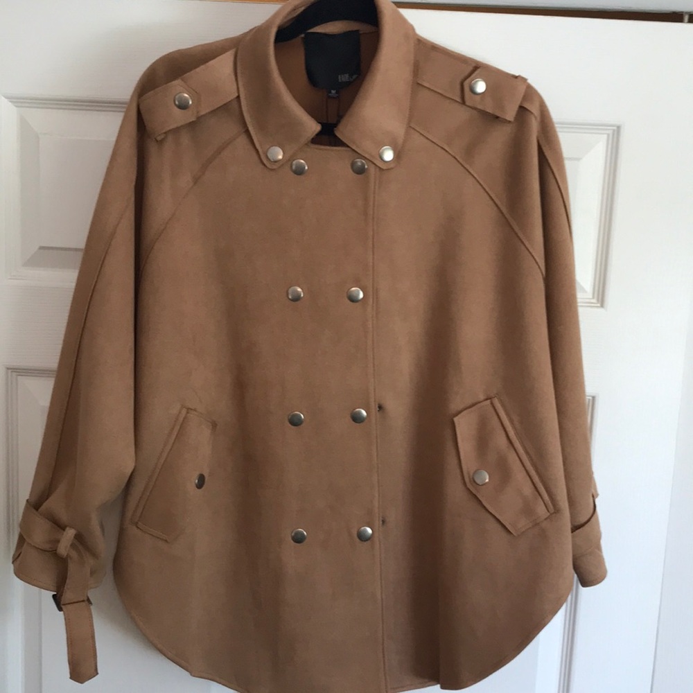 FATE faux leather poncho jacket